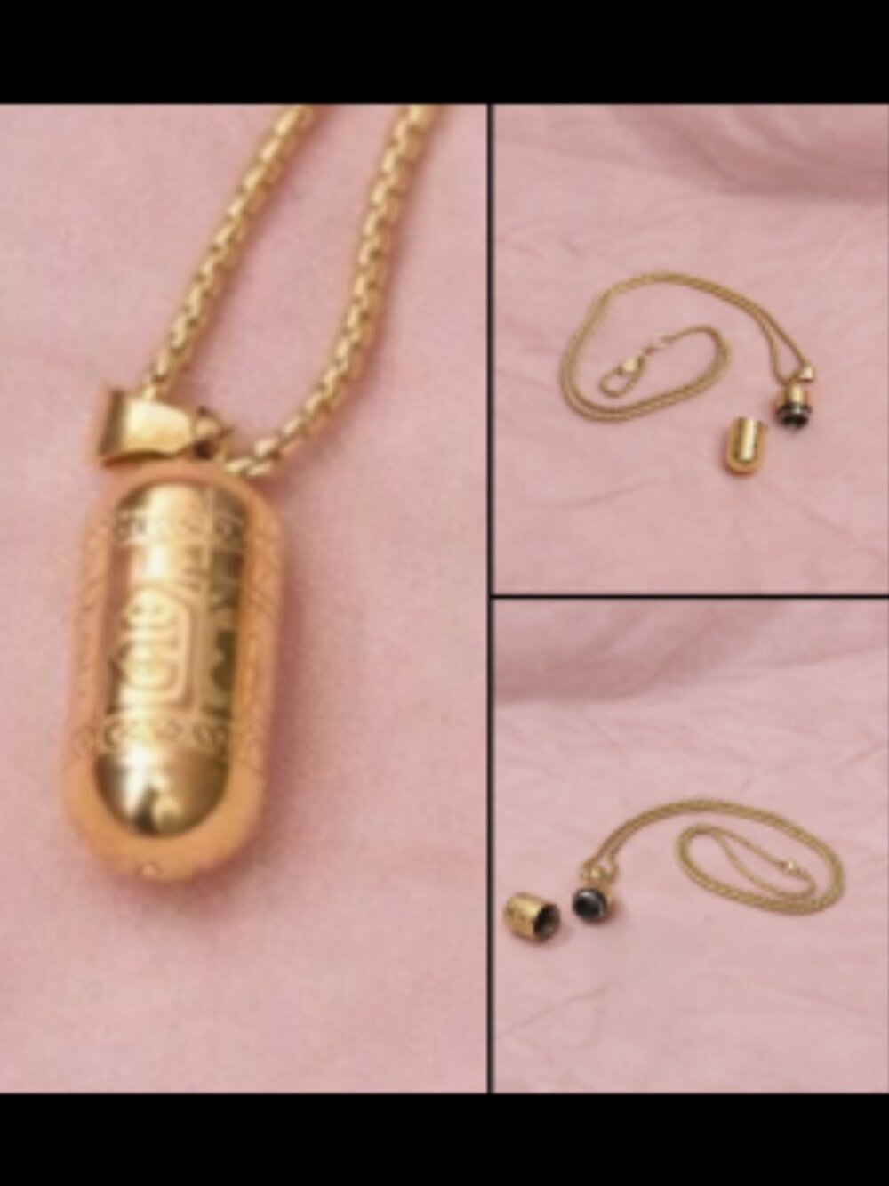 Om Mani Padme Hum Buddhist Mantra Pendant Necklace Mini Bottle Stainless Steel